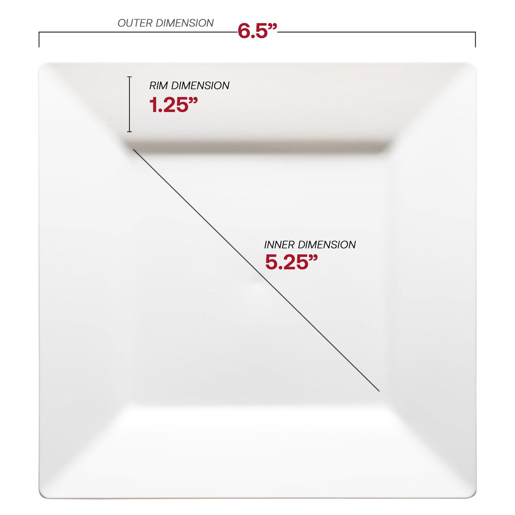 White Square Plastic Cake Plates (6.5")