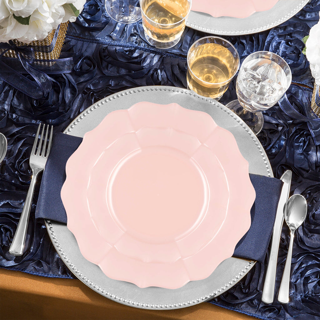 Pearl Pink Round Lotus Plastic Wedding Value Set