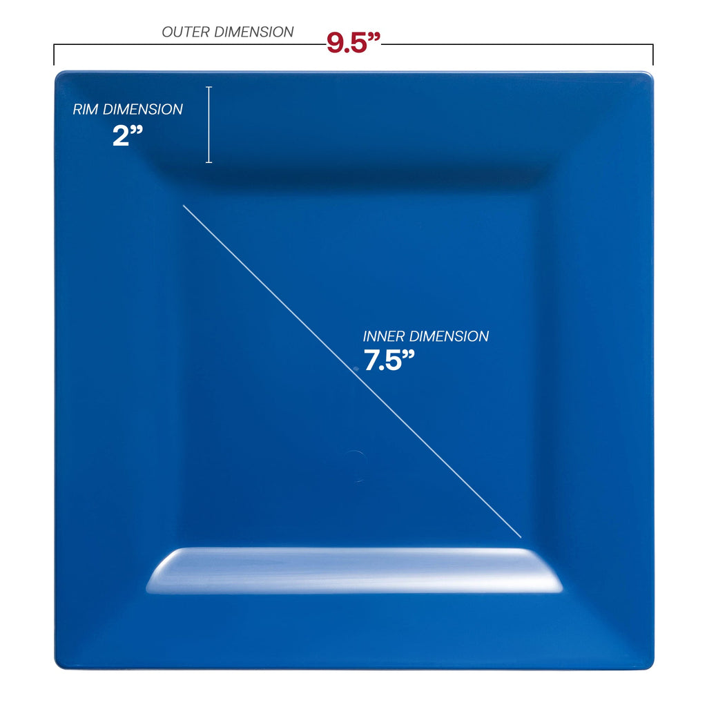 Midnight Blue Square Plastic Dinnerware Value Set