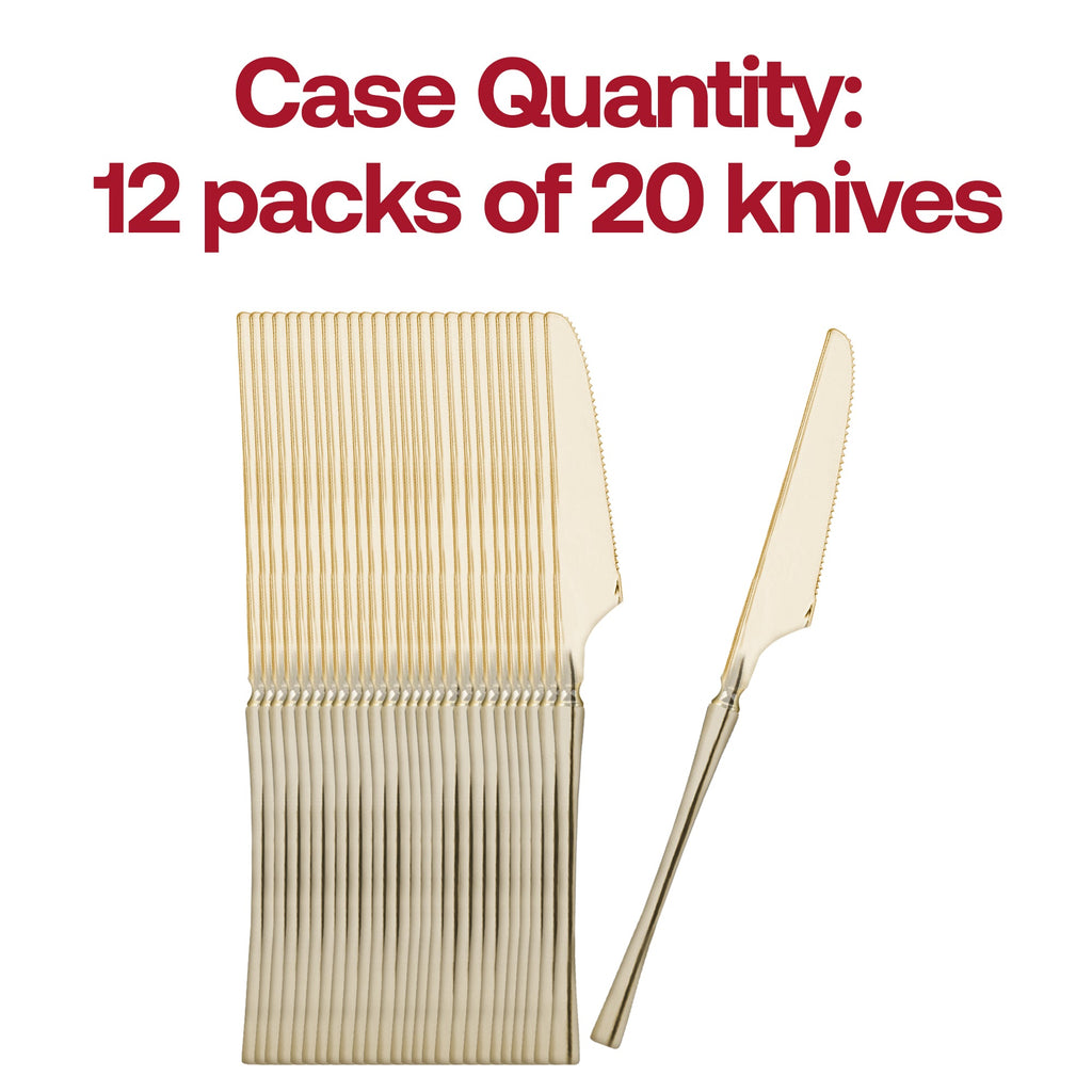 Shiny Gold Moderno Disposable Plastic Dinner Knives