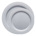Matte Steel Gray Round Disposable Plastic Dinnerware Value Set