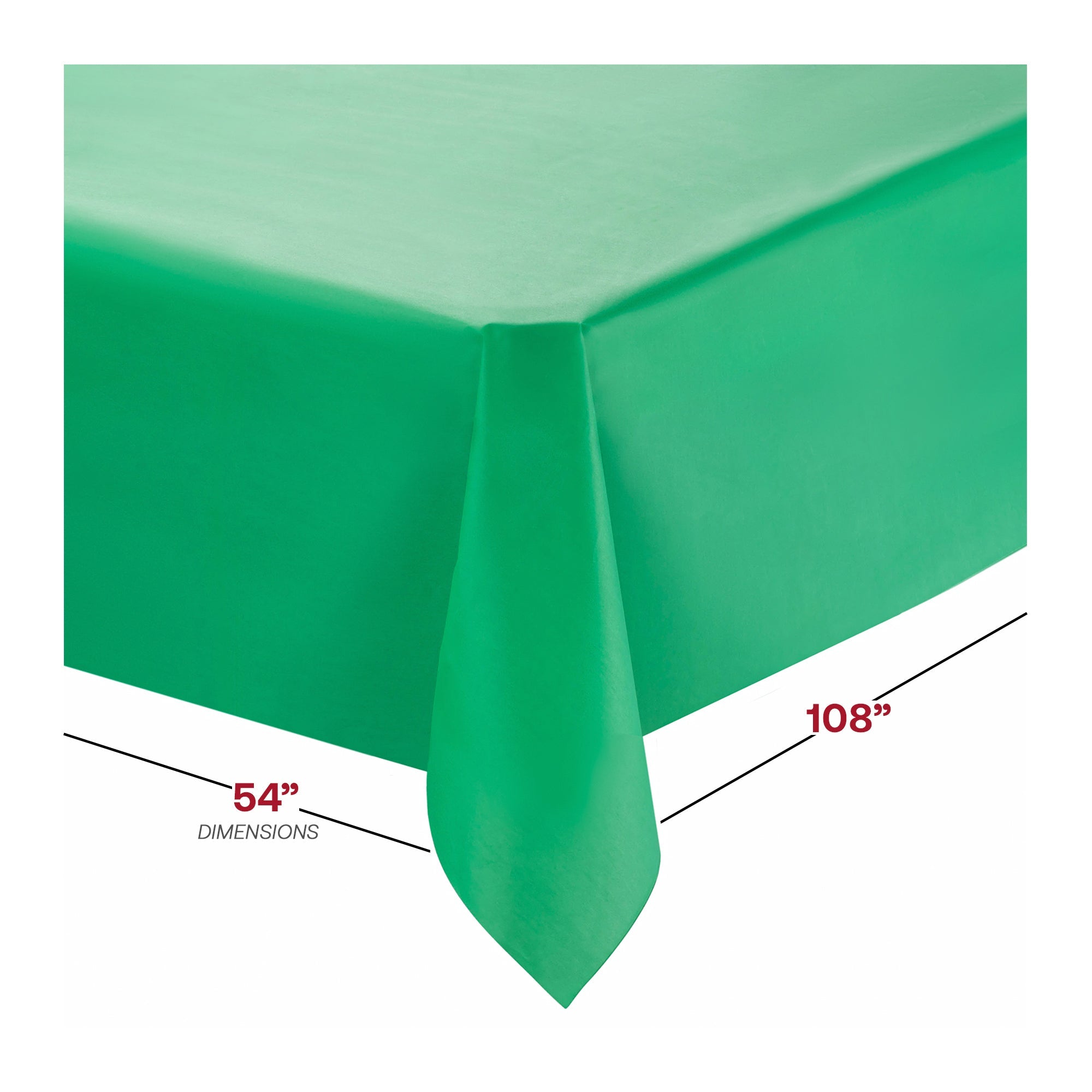 Hunter Green Rectangular Disposable Plastic Tablecloths (54" x 108")