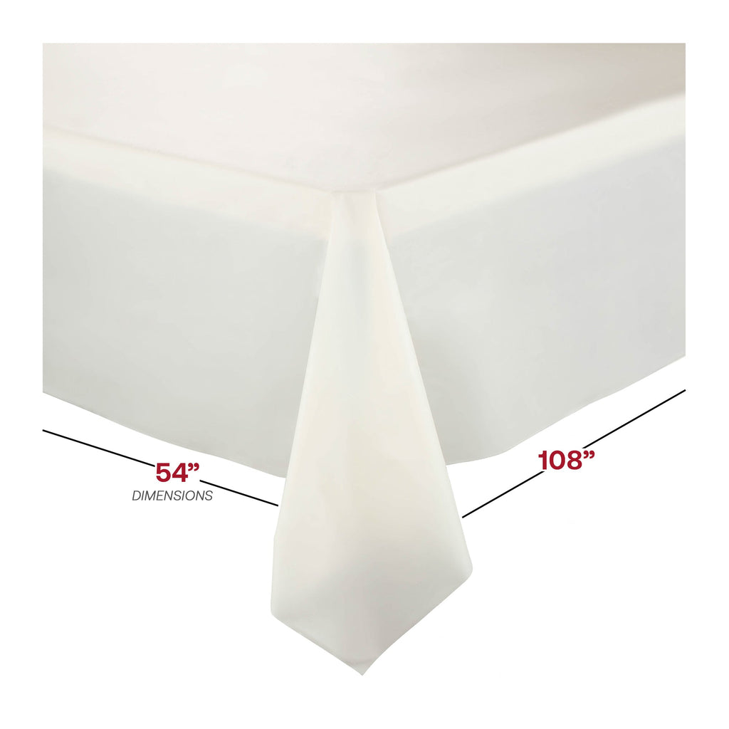 Ivory Rectangular Disposable Plastic Tablecloths (54" x 108")