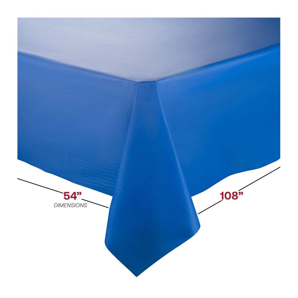 Navy Rectangular Disposable Plastic Tablecloths (54" x 108")