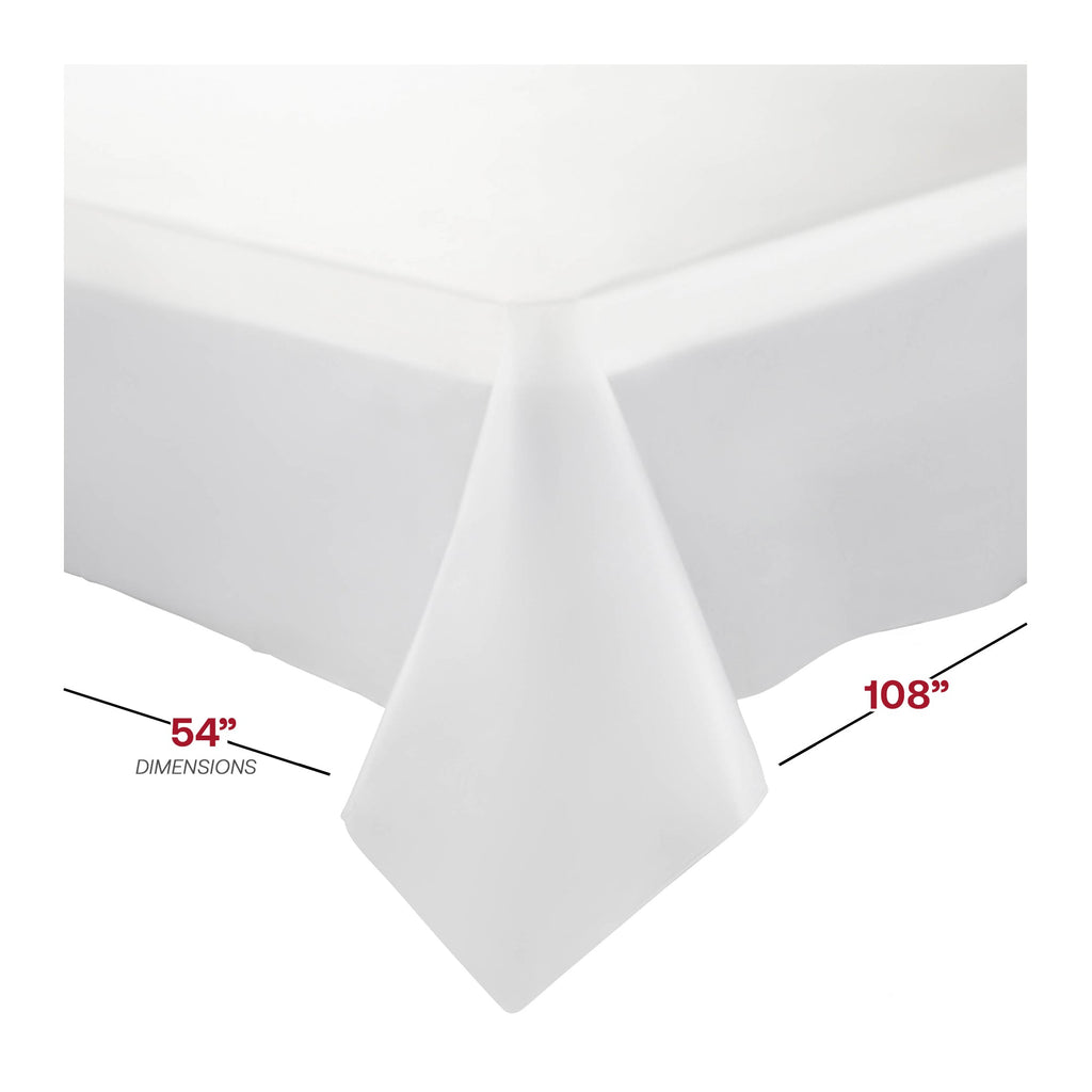 White Rectangular Disposable Plastic Tablecloths (54" x 108")