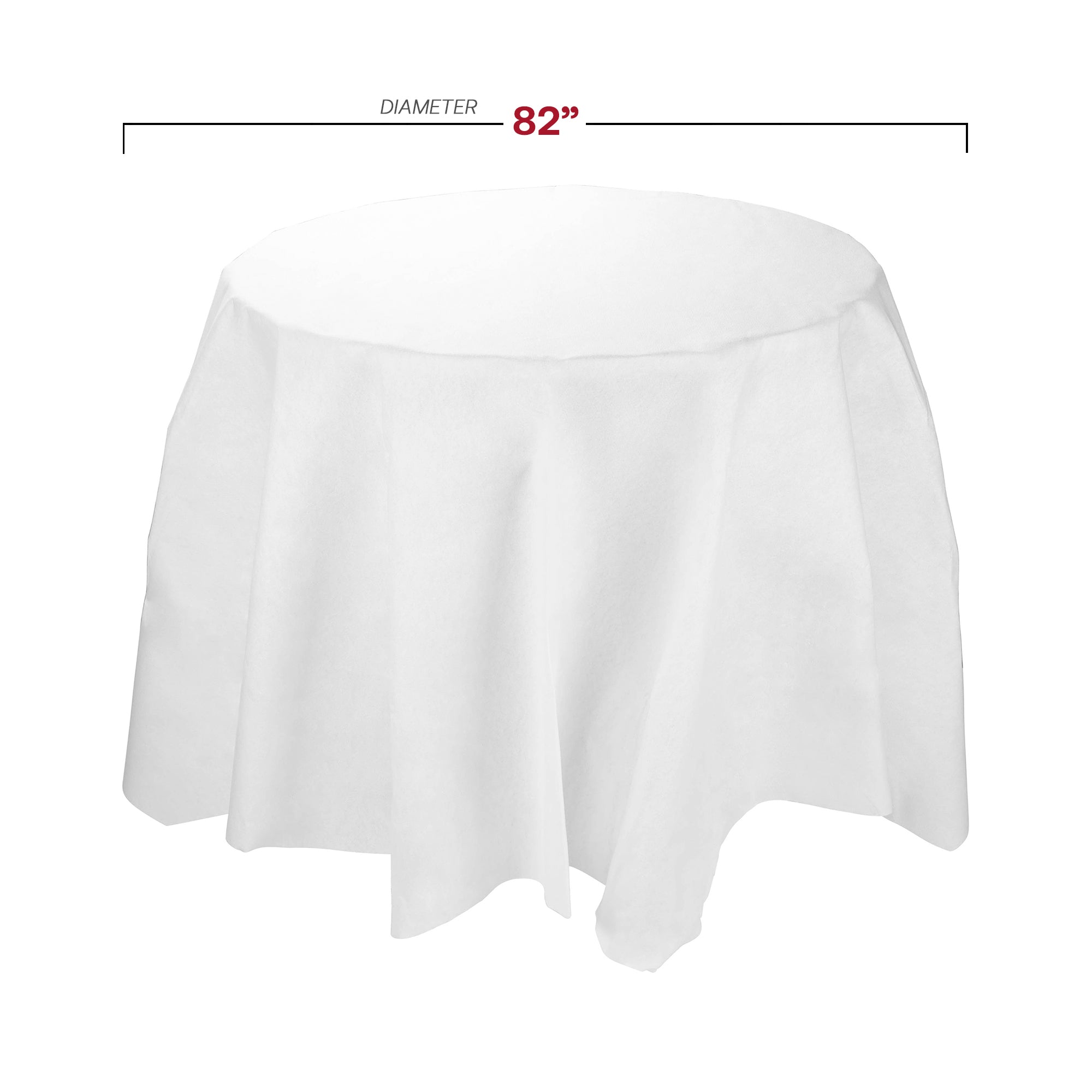 White Octy Round Linen-Like Tablecloths (82")