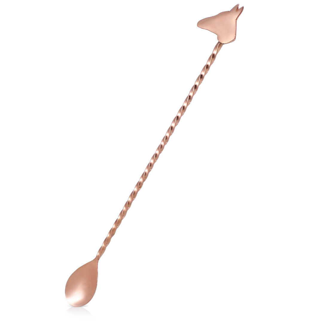 Copper Mixing Glass and Mulehead Spoon