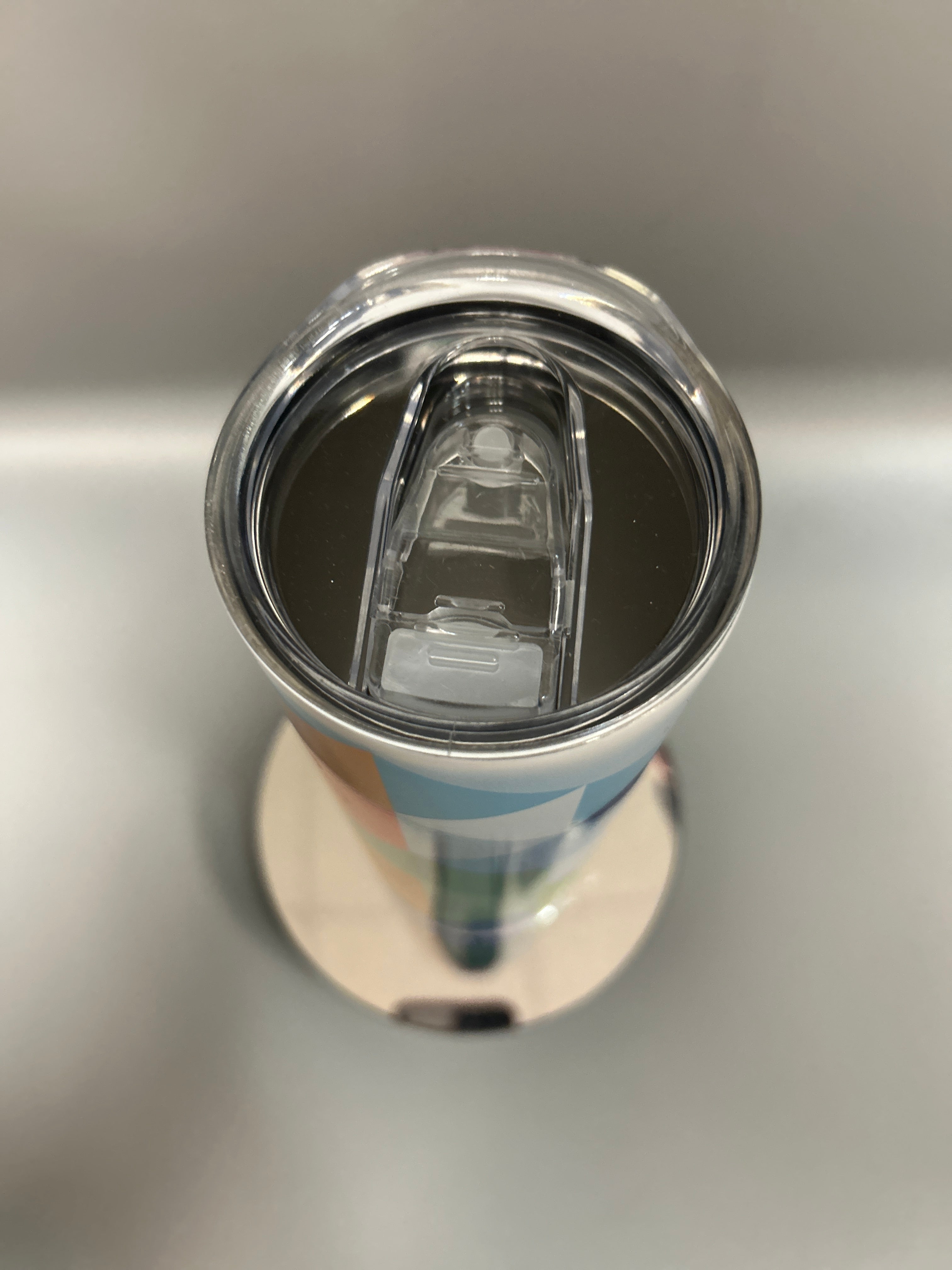 20oz Skinny Tumbler - White Over Stainless Steel  - Sub Printing