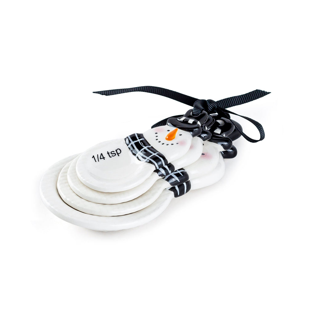 Happy Snowmen 4-Piece Ceramic Measuring Spoon Set