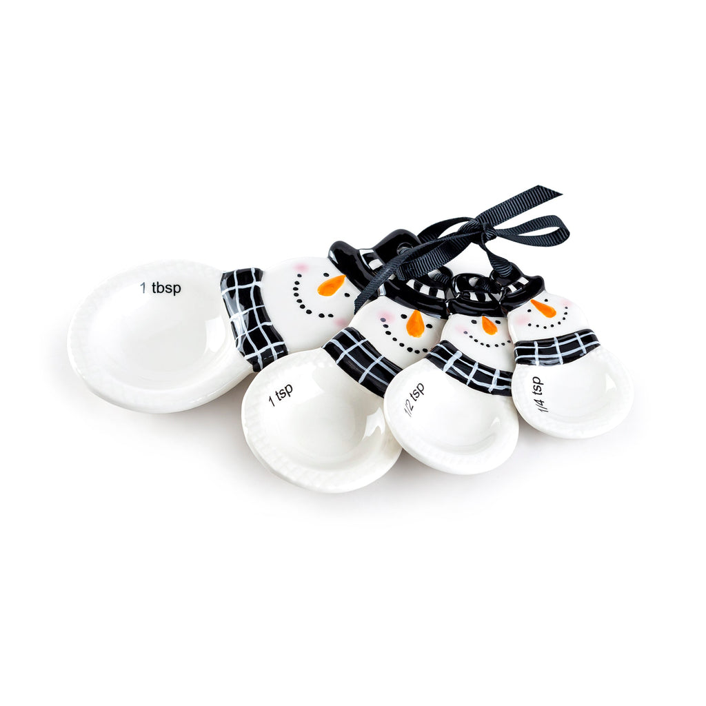 Happy Snowmen 4-Piece Ceramic Measuring Spoon Set