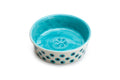6.25" Organic Blue Dots Heavy Weight Ceramic Pet Bowl