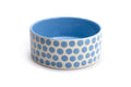 7" Blue Dots Heavy Weight Ceramic Pet Bowl