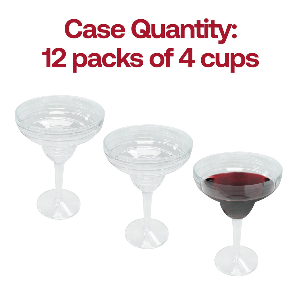 Clear Spiral Margarita Plastic Goblets (14 oz )
