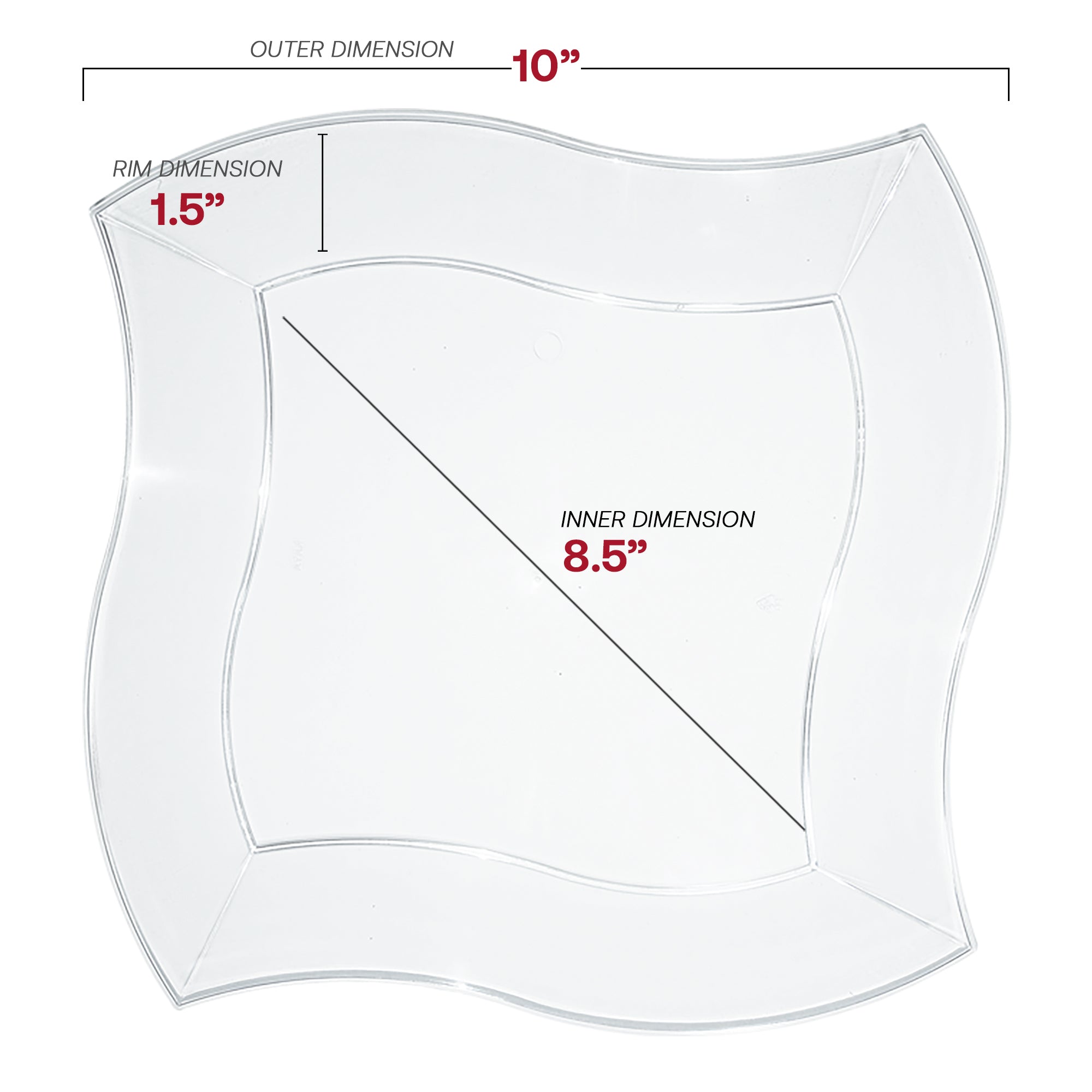 Clear Wave Plastic Dinnerware Value Set