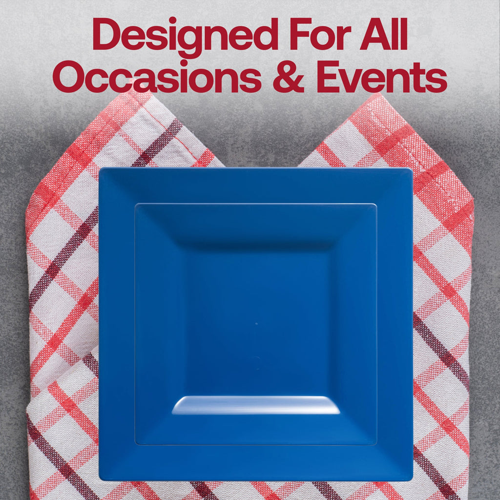 Midnight Blue Square Plastic Wedding Value Set