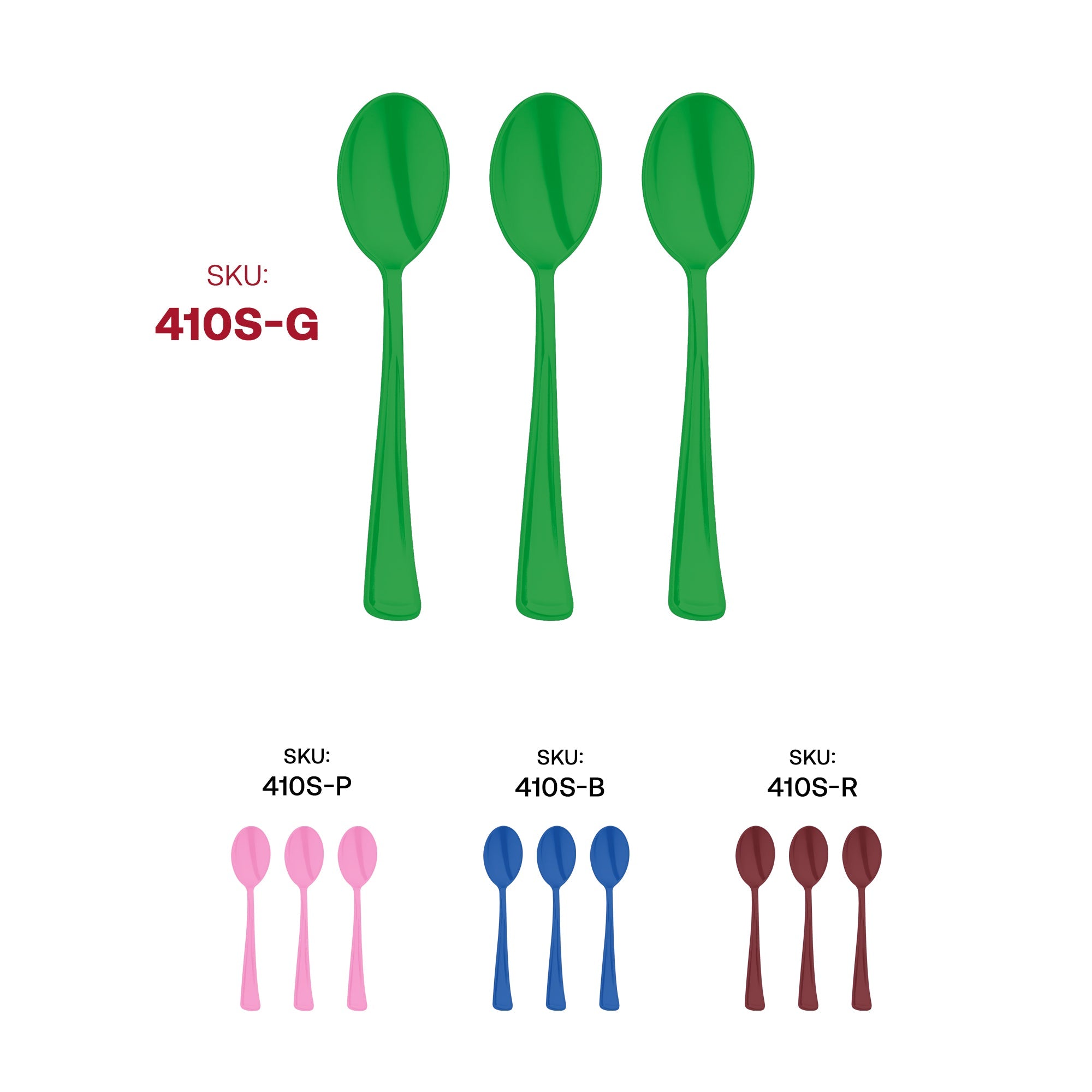 Green Disposable Plastic Party Spoons