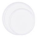White Flat Round Disposable Plastic Dinnerware Value Set