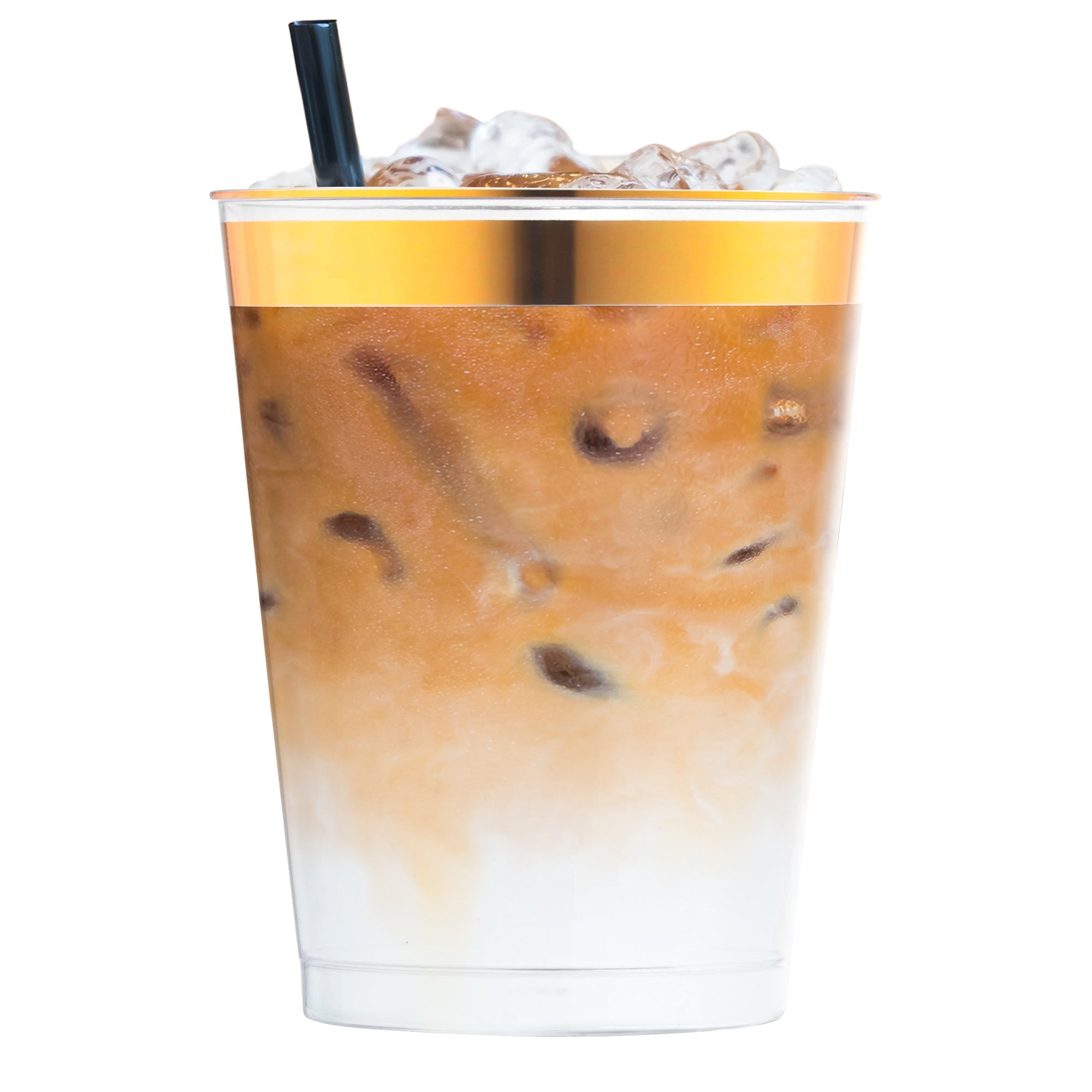 Clear with Metallic Gold Rim Round Tumblers (10 oz. )
