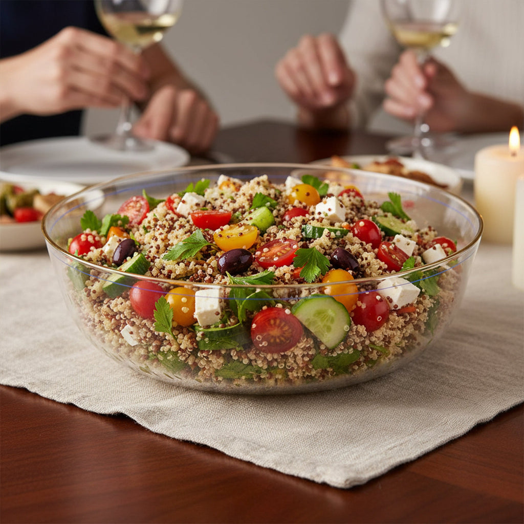 Clear with Gold Flat Plastic Soup Bowls (16 oz.)