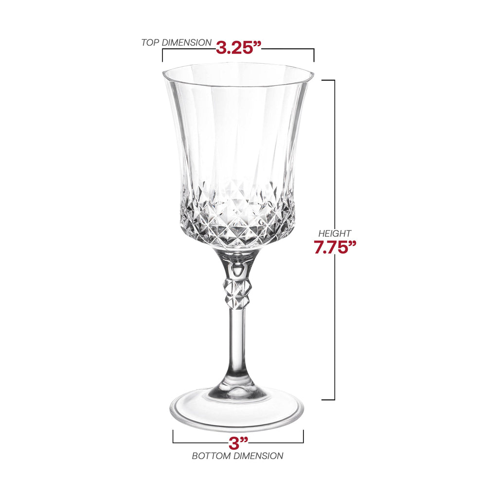 Crystal Cut Plastic Wine Goblets (11 oz. )