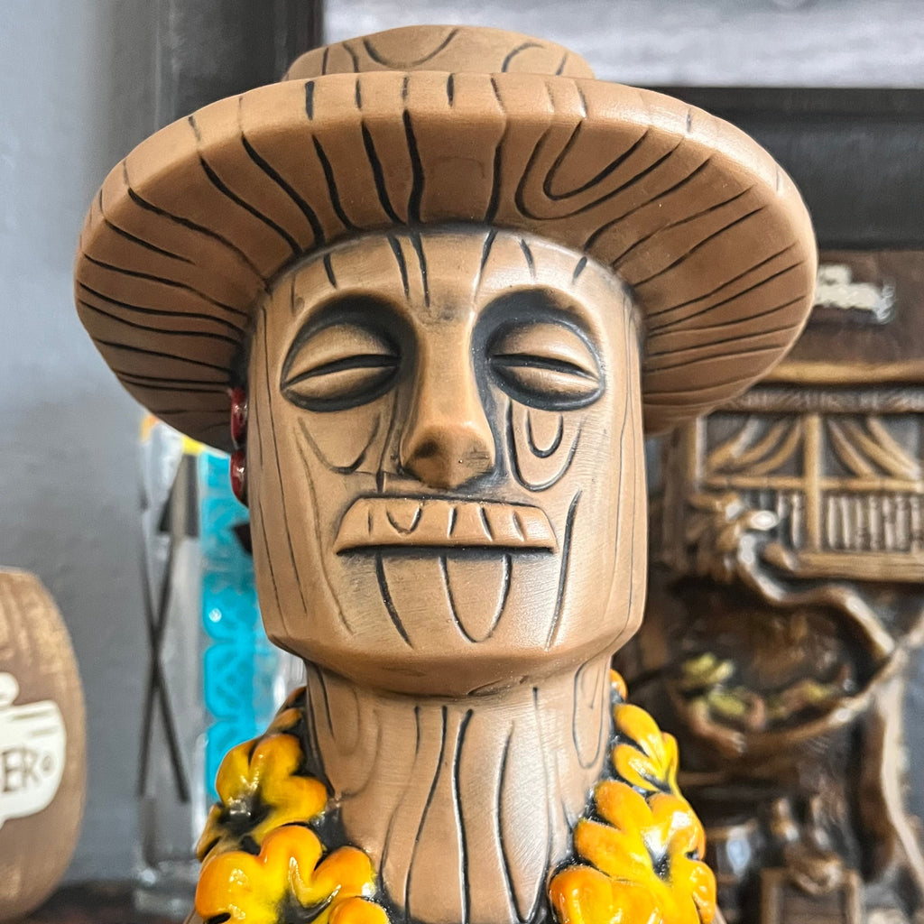 Don The Beachcomber Caricature Tiki Mug - Wooden Donn
