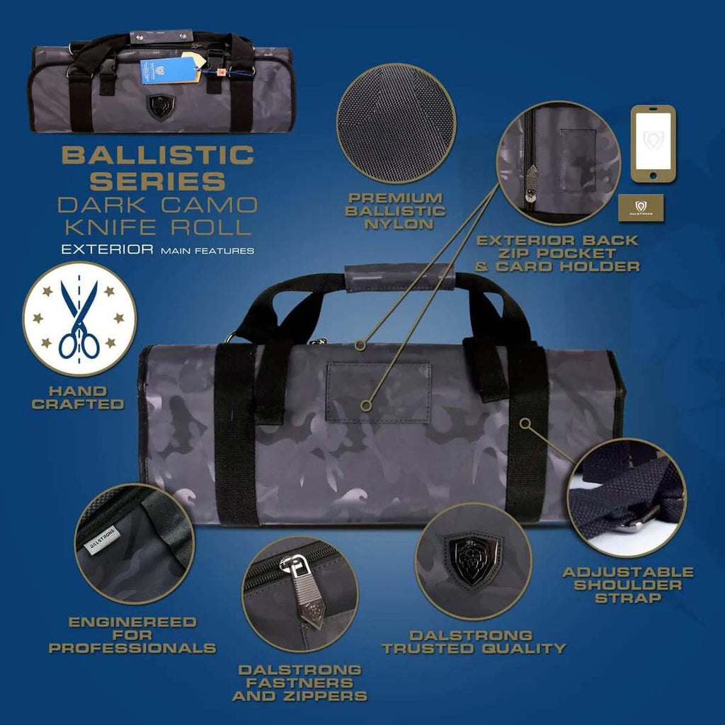 Premium Knife Roll | Dark Camo | Ballistic Series | Dalstrong ©