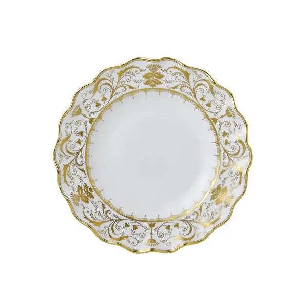 Royal Crown Derby Darley Abbey White 8" Fluted Dessert Plate