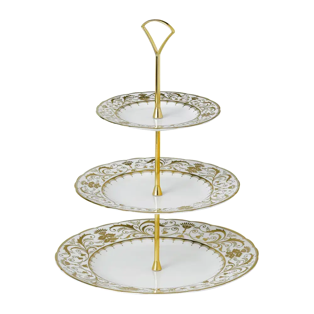 Royal Crown Derby Darley Abbey White 3 Tier Cake Stand