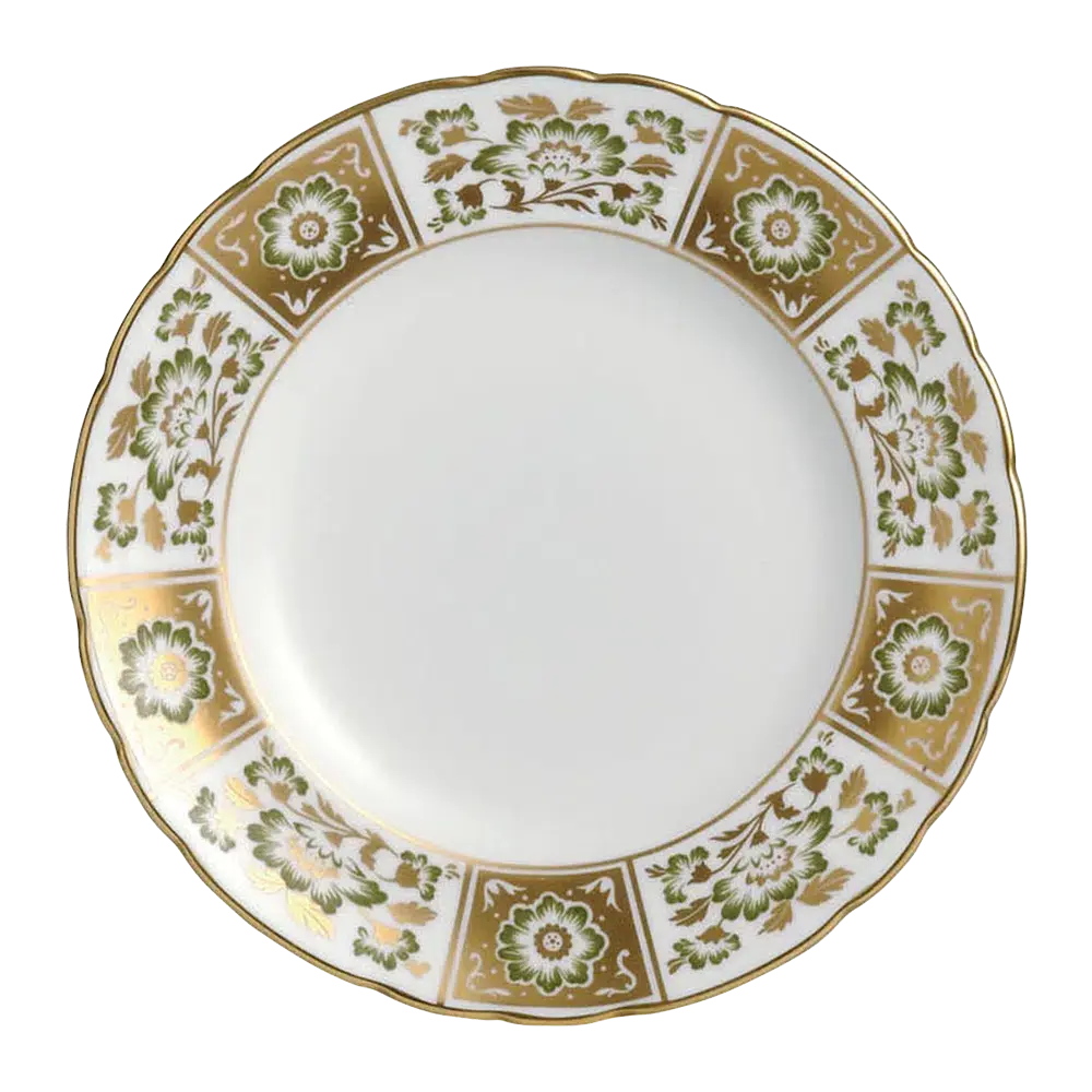 Royal Crown Derby Green Panel 8" Salad Plate