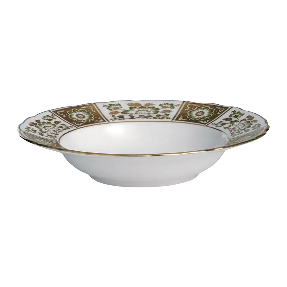 Royal Crown Derby Green Panel 8" Soup Bowl