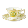 Royal Crown Derby Green Panel Tea Cup & Saucer