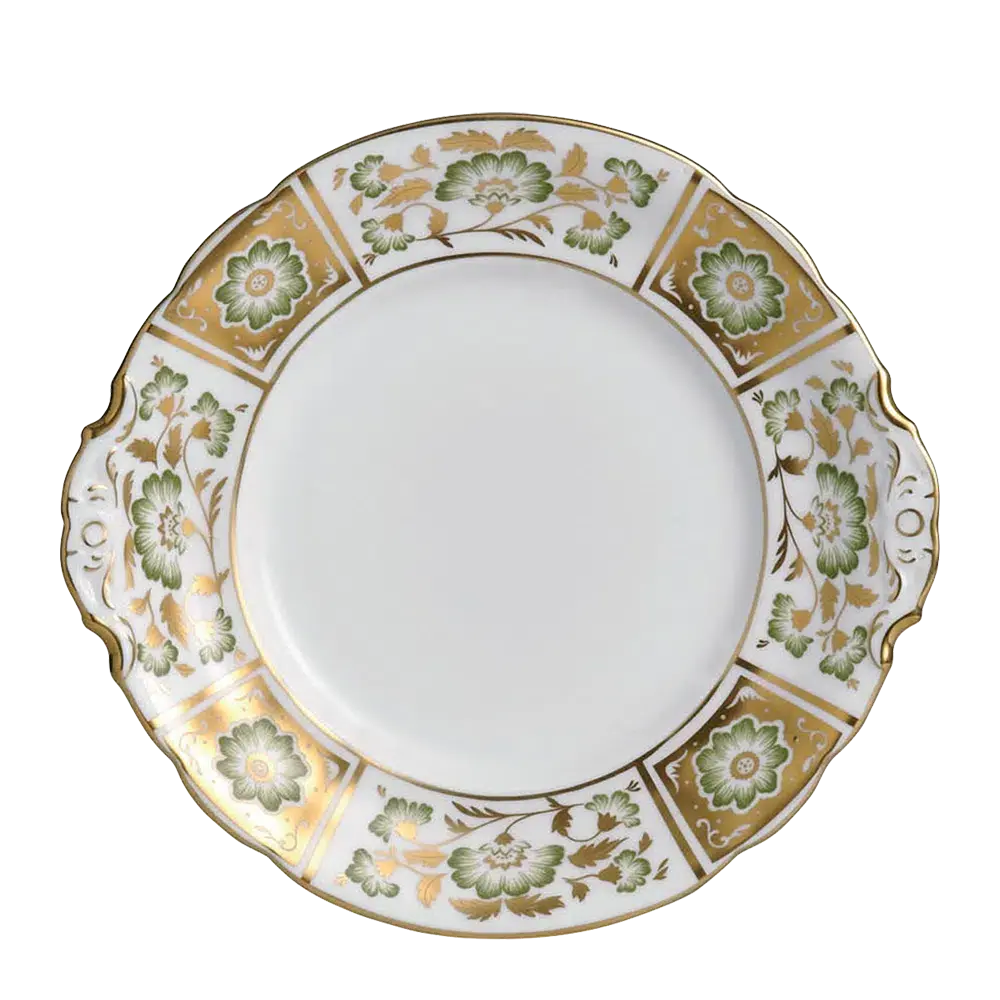Royal Crown Derby Panel Green Bread and Butter Plate Bone China