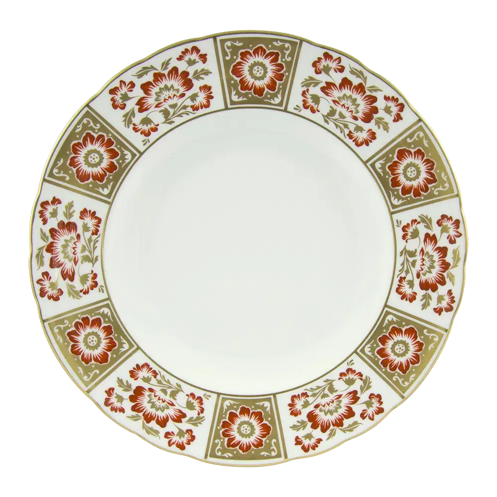 Royal Crown Derby Red Panel 10" Dinner Plate