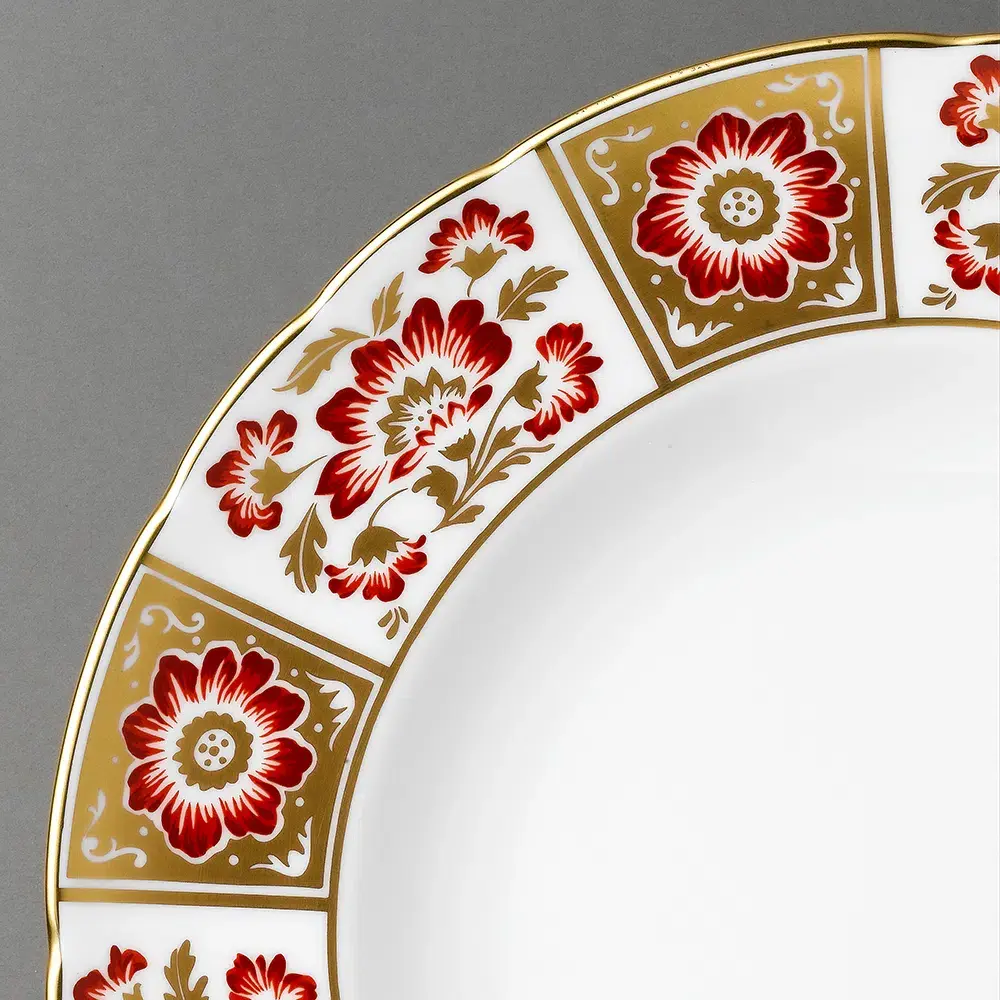 Royal Crown Derby Red Panel 10" Dinner Plate
