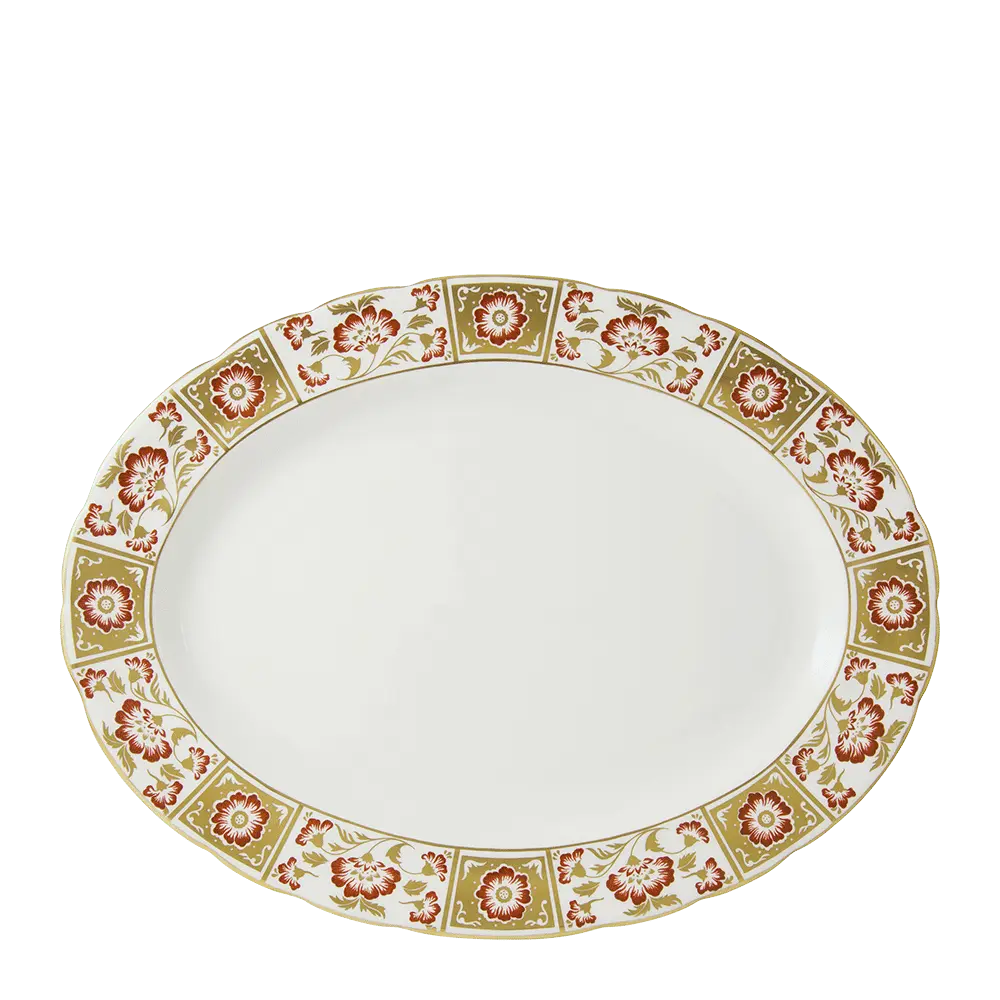Royal Crown Derby Red Panel Serving Platter
