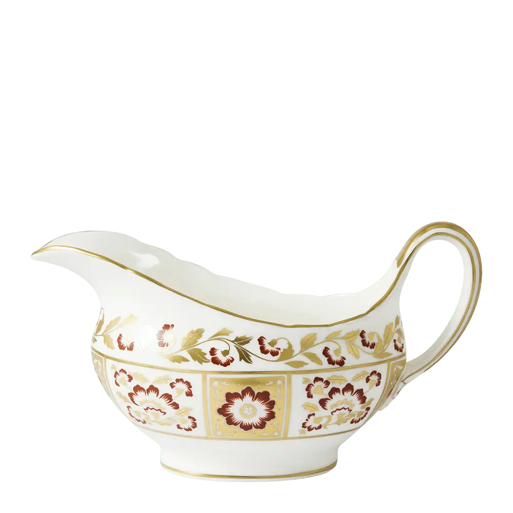 Royal Crown Derby Red Panel Sauce Boat