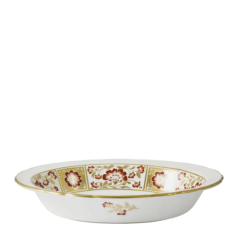 Royal Crown Derby Red Panel Open Vegetable Dish