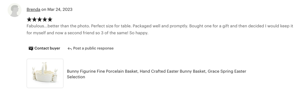 Bunny Figurine Fine Porcelain Basket