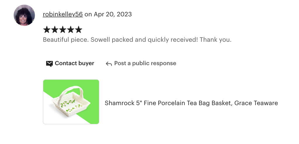 Shamrock 5" Fine Porcelain Tea Bag Basket