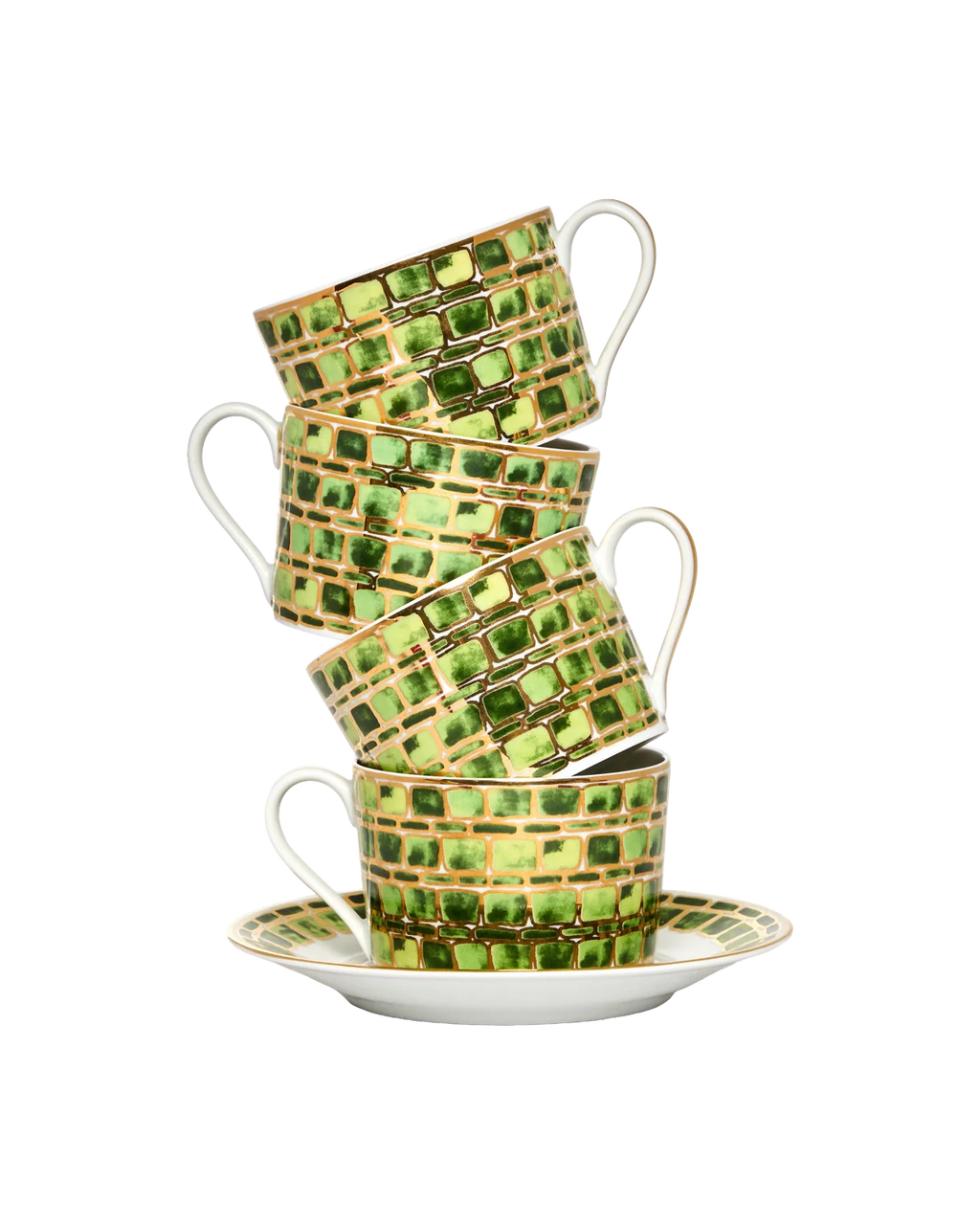 Tea Cup and Saucer Jade Green (set of 4)