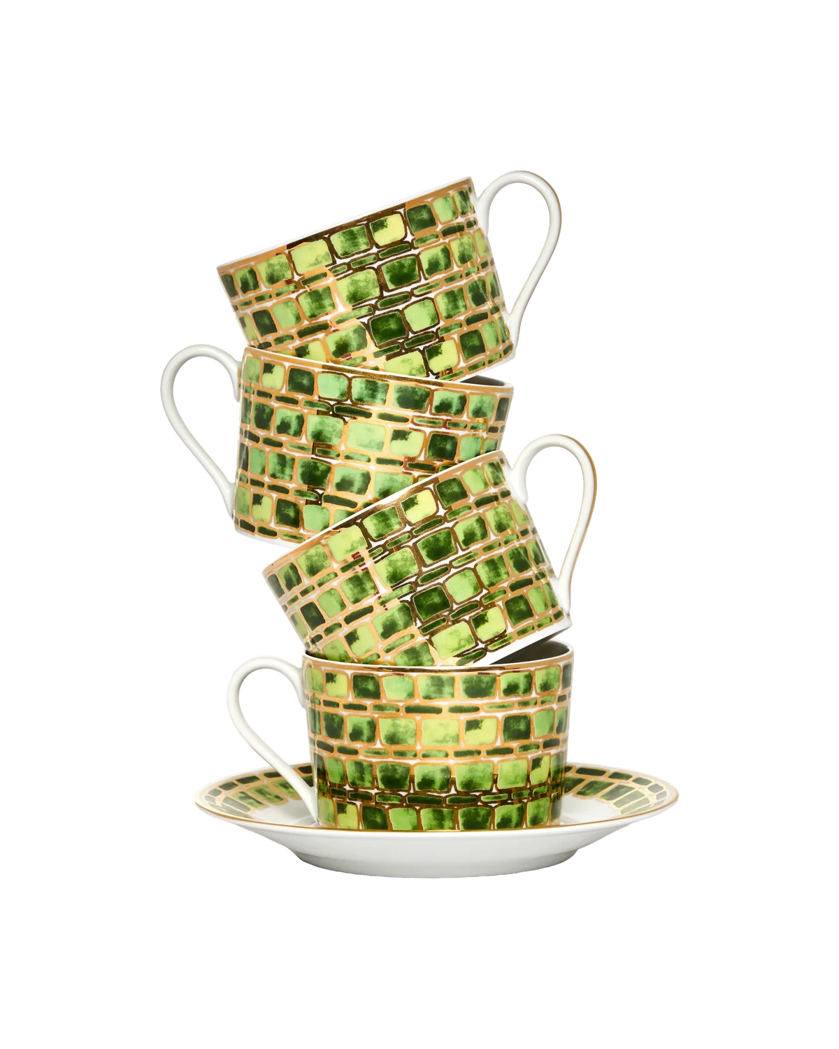 Tea Cup and Saucer Jade Green (set of 4)