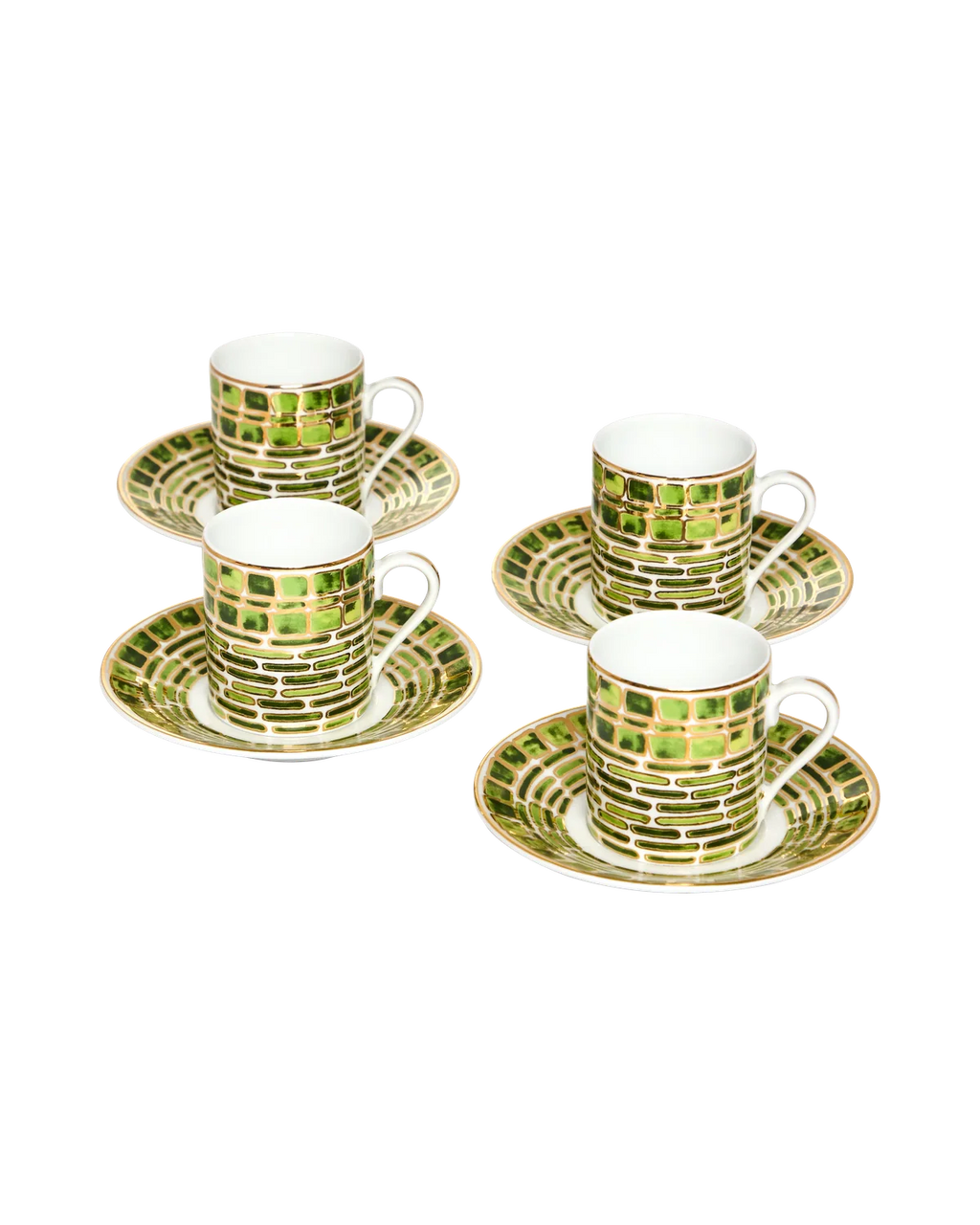 Espresso Cup and Saucer Jade Green (set of 4)
