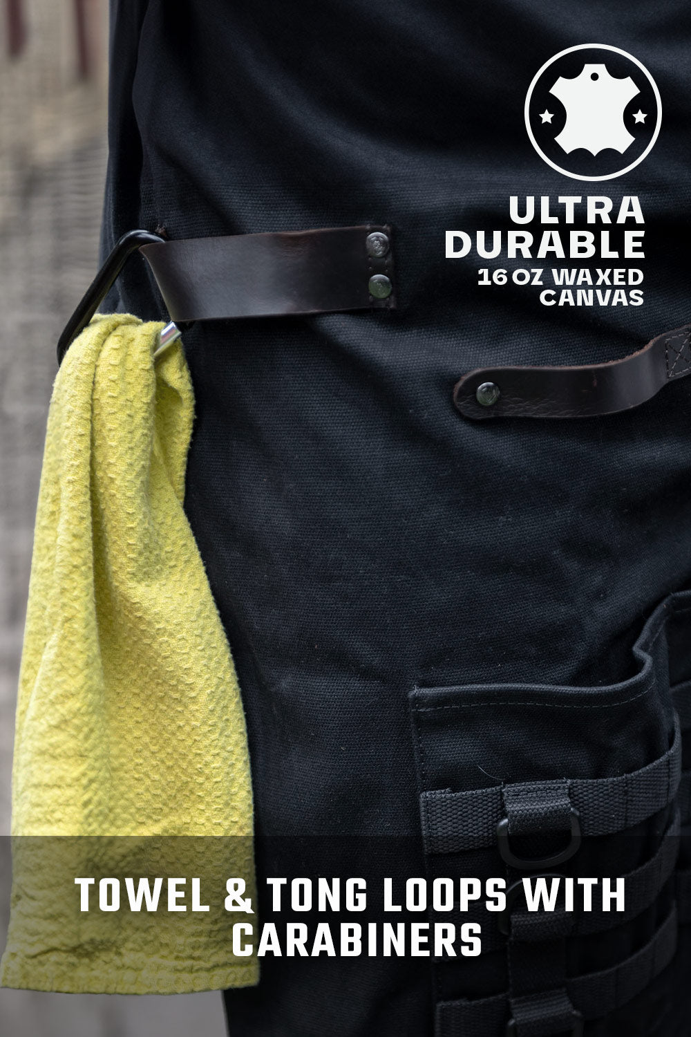 BBQ Apron |  Heavy-Duty Waxed Canvas | Professional Chef's Kitchen Apron | Dalstrong ©