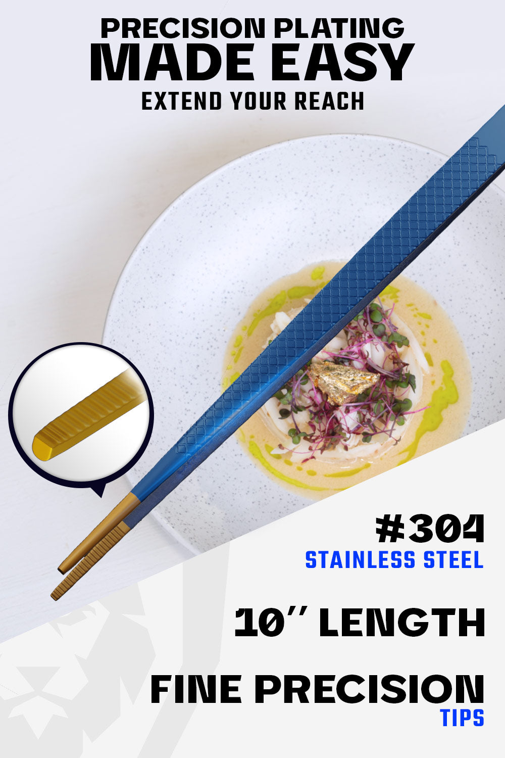 Plating Tweezers 10" | Dual Color | Professional Use | Dalstrong ©