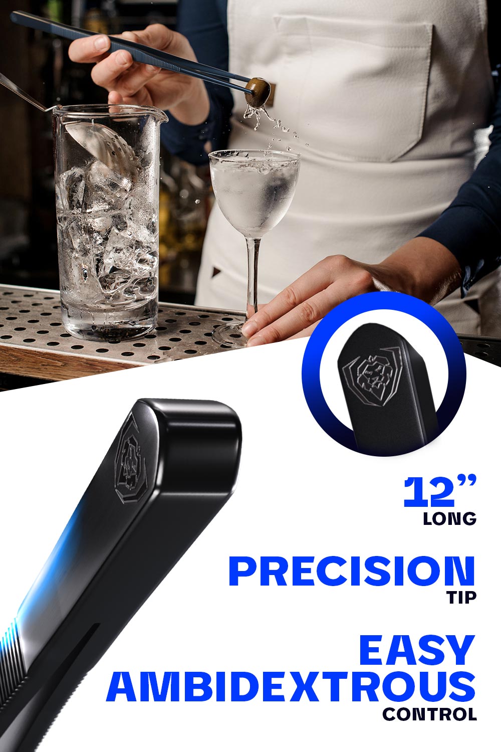 High-Precision Black Titanium Coated 12" | Professional Tweezers | Dalstrong ©