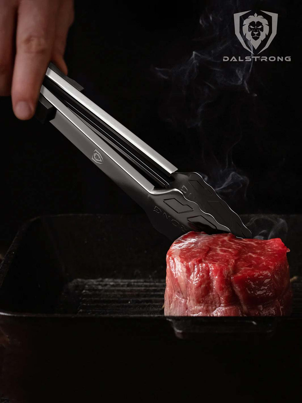 Food Tongs 12" | Stainless Steel Arms & Scalloped Tips | Dalstrong ©