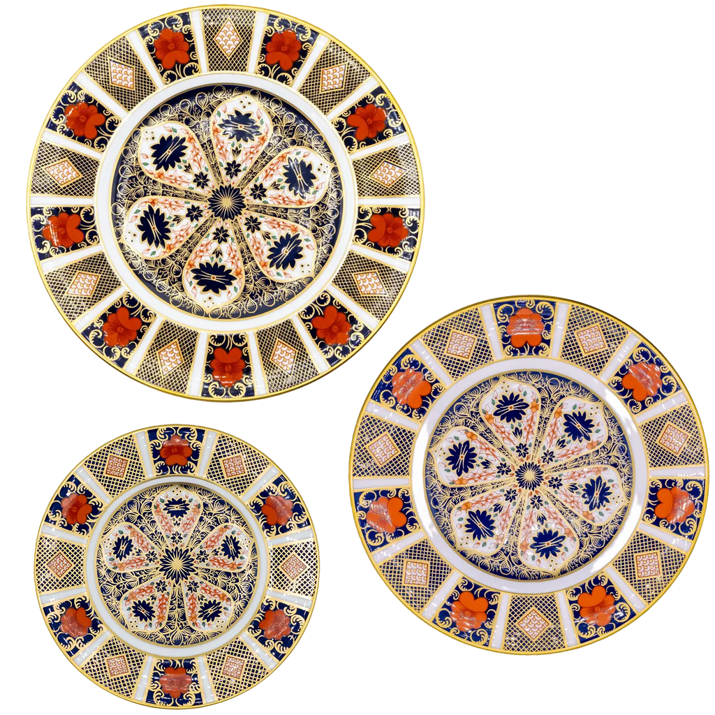 Royal Crown Derby Imari 1128 18pc Plate Set - 1st Quality
