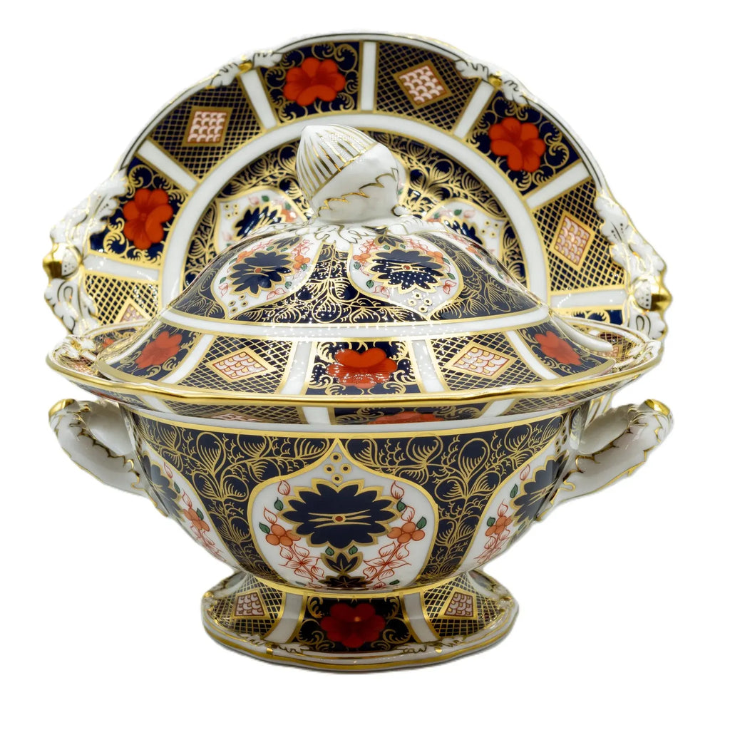 Royal Crown Derby Imari 1128 Sauce Tureen & Stand