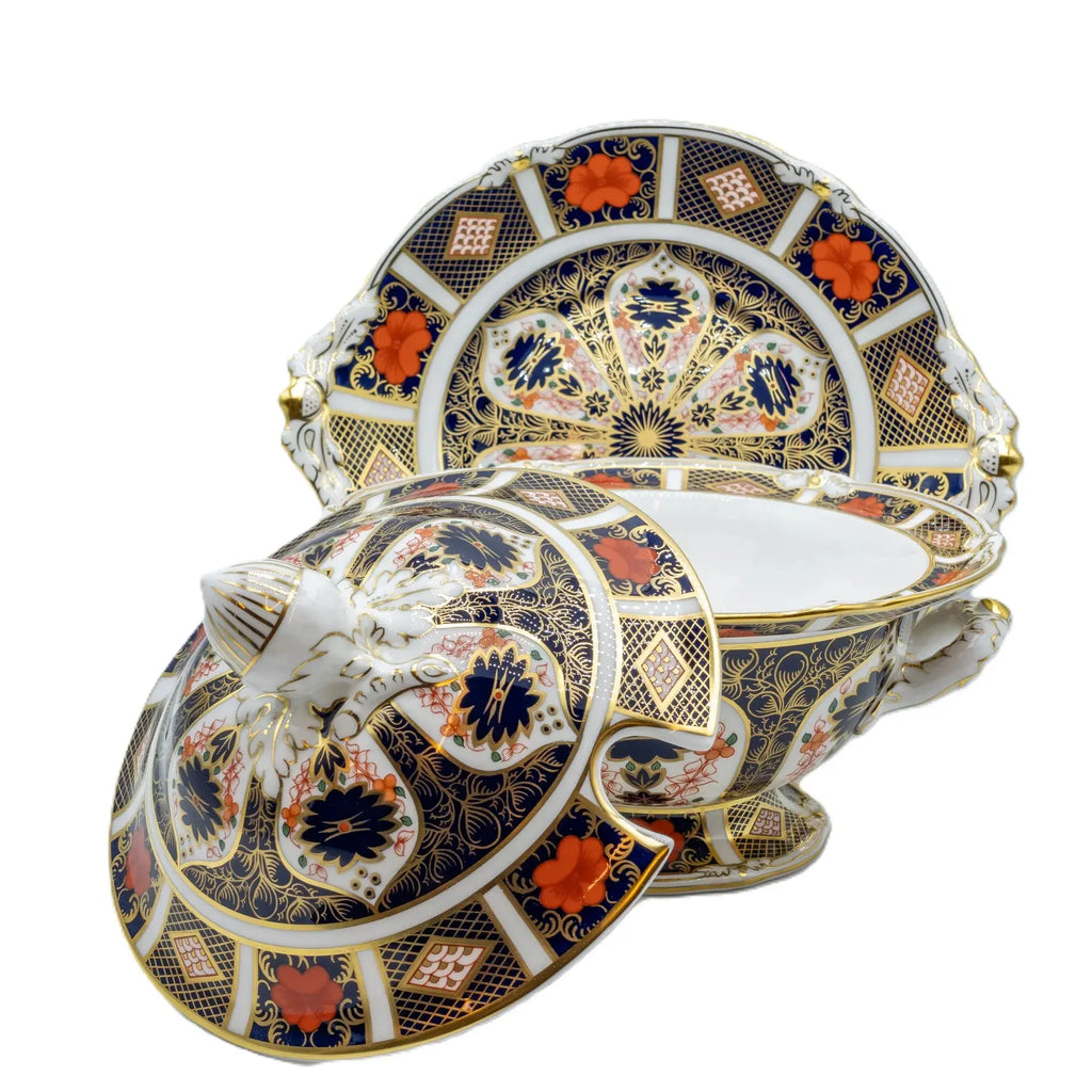 Royal Crown Derby Imari 1128 Sauce Tureen & Stand
