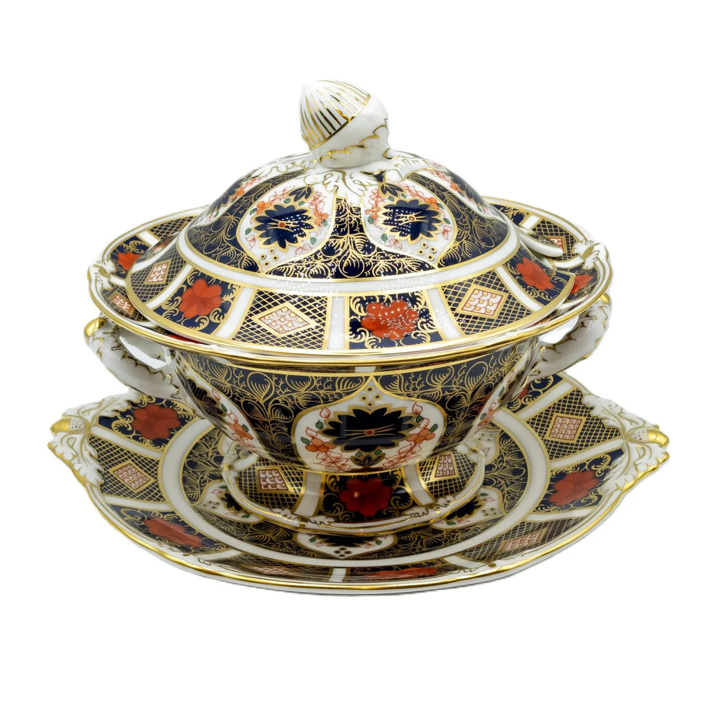 Royal Crown Derby Imari 1128 Sauce Tureen & Stand